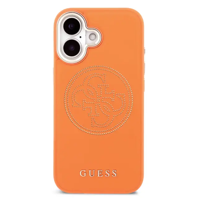 Guess PU Perforated 4G Logo MagSafe Case for iPhone 17 Orange 3