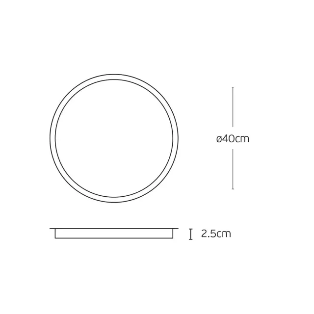 Wabi Panel οροφής CCT LED 30W ø40 μαύρο 2