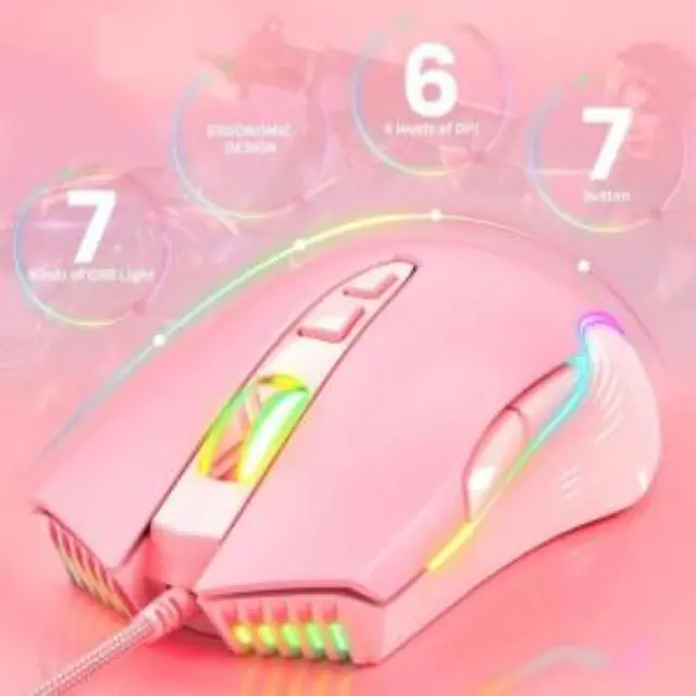 Ενσύρματο Ποντίκι Onikuma Gaming CW905 RGB Ροζ N70824 2
