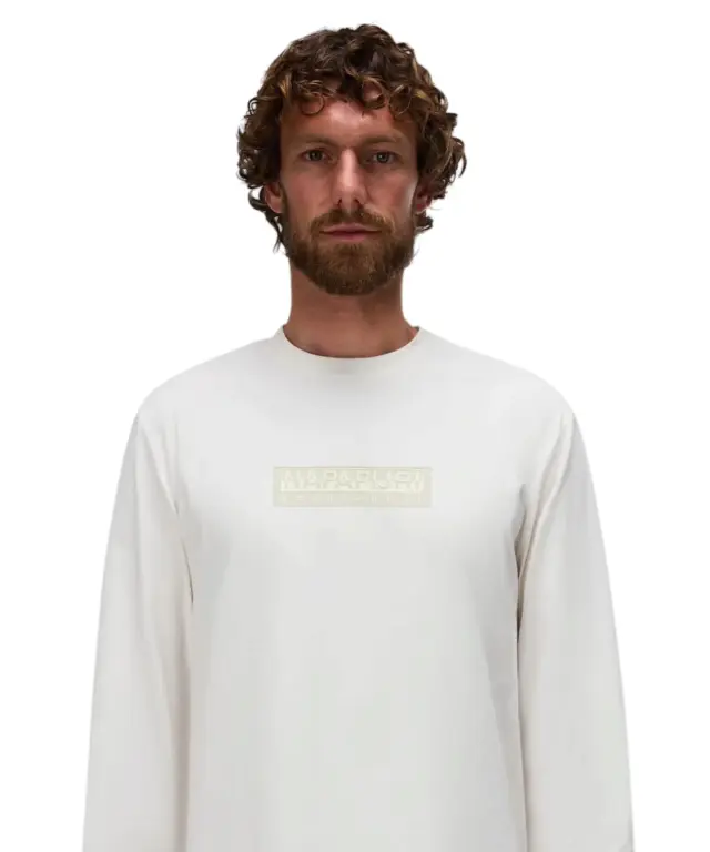 Napapijri - Ανδρικό T-Shirt S-Box Logo NP0A8BC5-N1A Λευκό - S