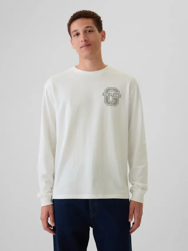 Άσπρη Athletic Logo Graphic Μπλούζα NEW OFF WHITE OPT1