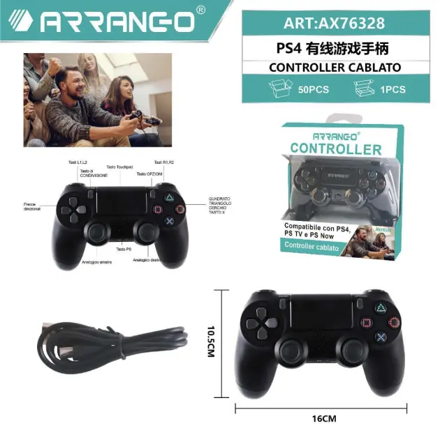 ARRANGO Ασύρματο Gamepad για PS4 AX76328 2