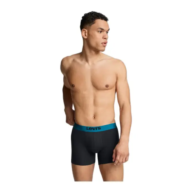 Levi's Ανδρικό Boxer Solid Basic Organic Cotton - Διπλό Πακέτο, Χρώμα Grey-Ocean 3