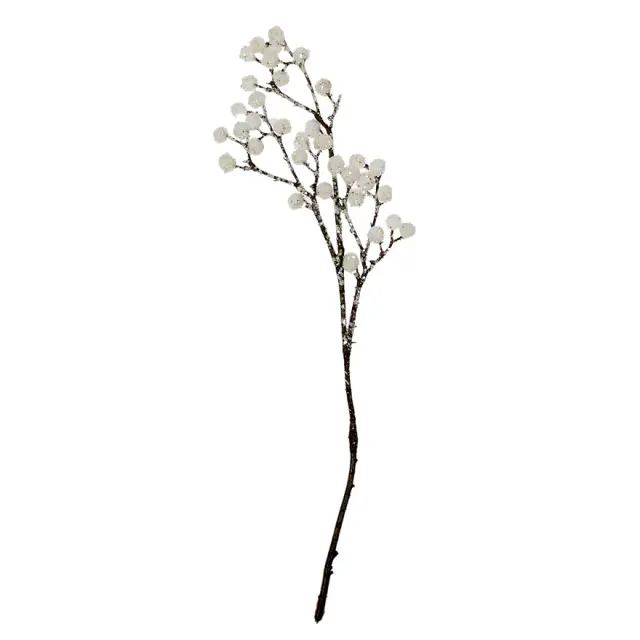 Κλαδάκι Χιονισμένο Με Λευκά Berries 85cm