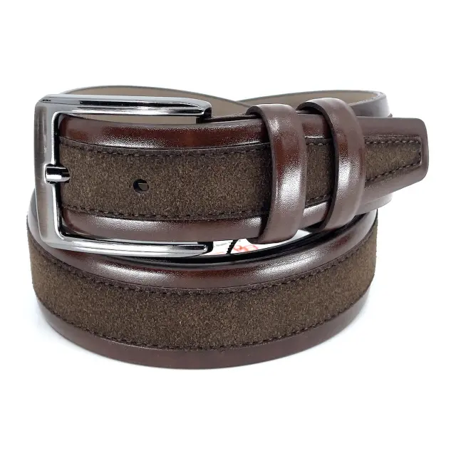 Καφέ Ζώνη P.U. Leather Τύπου Suede 3,5 cm