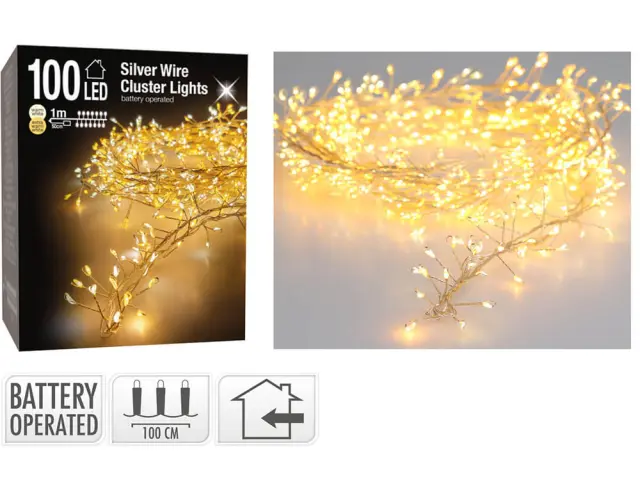 Deco 100 Φωτάκια MicroLED - 1 Μέτρο + 0.5 Μέτρο σύνδεσης , Πυκνή Διάταξη, Ασημί συρμάτινο καλώδιο - Θερμό λευκό AX8717600