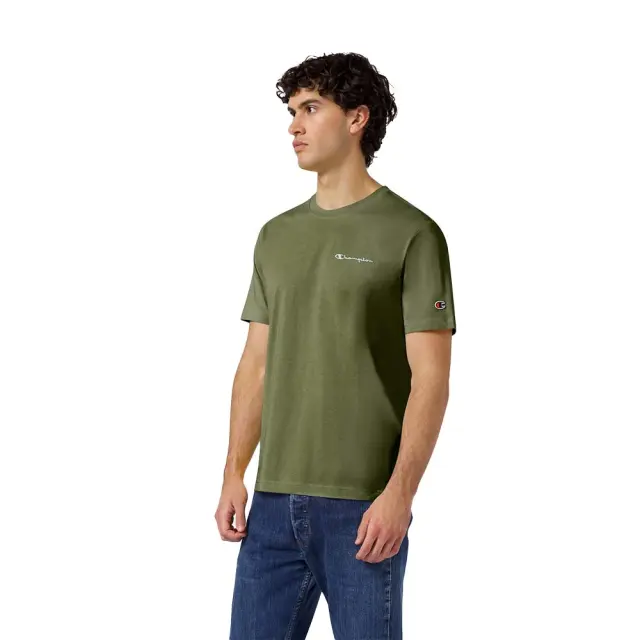 Champion Men's Standard Fit Chest Logo Shortsleeve T-Shirt Λαδί 221798-GS156 (Champion) - XLarge