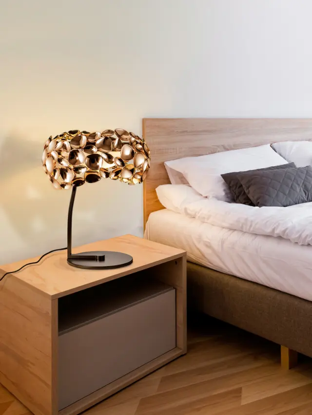 NARISA TABLE LAMP 3L ROSE GOLD φωτιστικό επιτραπέζιο Ροζ χρυσό