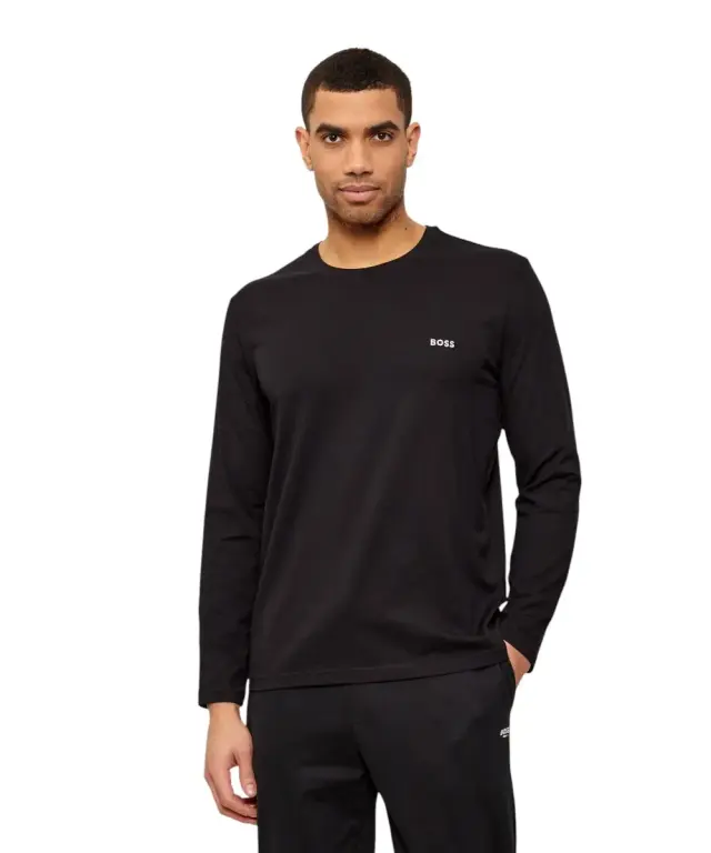 Hugo Boss - Ανδρική Μακρυμάνικη Μπλούζα Mix & Match 50515390-001 Μαύρο - L