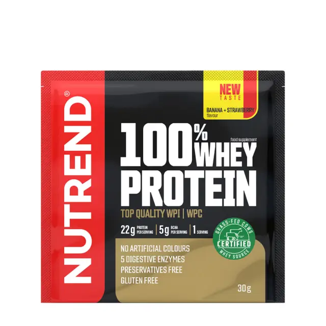 Nutrend 100% Whey Protein Banana & Strawberry, 30 g