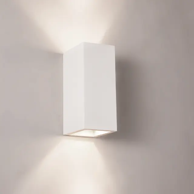 InLight Επιτοίχιο Φωτιστικό Γύψινο Λευκό GU10 (x2) – Up & Down 7,5×16 cm (43033)