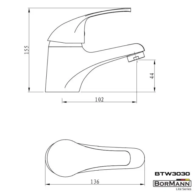 BORMANN ELITE BTW3030 - BORMANN Elite BTW3030 Μπαταρία Νιπτήρα "Iris" 40mm Με Pop Up 580G (026037) 3