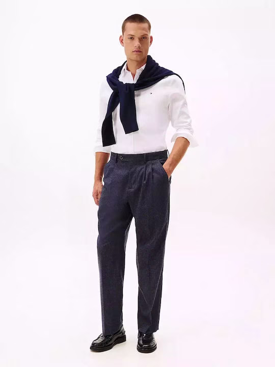 Tommy Hilfiger Λευκό Ανδρικό Πουκάμισο σε Στενή Γραμμή Άσπρο 2