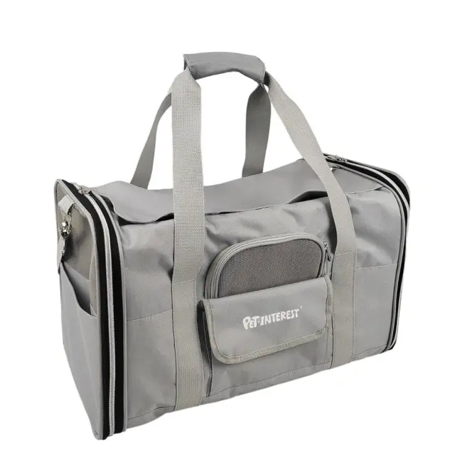 Pet Interest Pet Bag Oxford Grey Τσάντα Μεταφοράς Γκρι 48x28x32cm