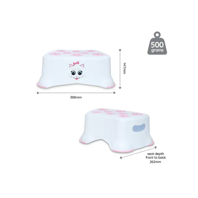 MYCARRYPOTTY My Little Step Stool - Εκπαιδευτικό σκαλοπατάκι / Γατούλα λευκό/ροζ 3