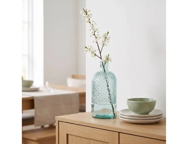 Διακοσμητικό Βάζο Glass Drops Diamante (5988) Aπό 100% ανακυκλωμένο γυαλί, Xωρητικότητας 2.5L, Διαστάσεων Ø 14 x Υ 28 cm 5988