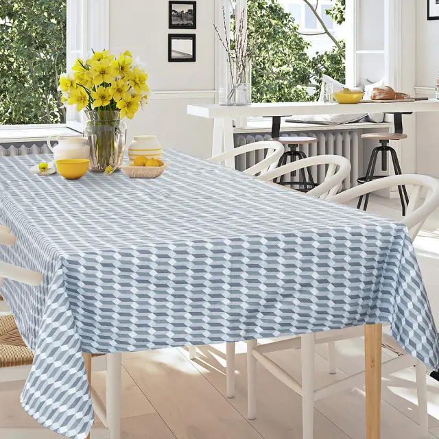 Τραπεζομάντηλο 140x220 Beauty Home Master Art 8481 Μπλε 50% Βαμβάκι-50% Πολυέστερ