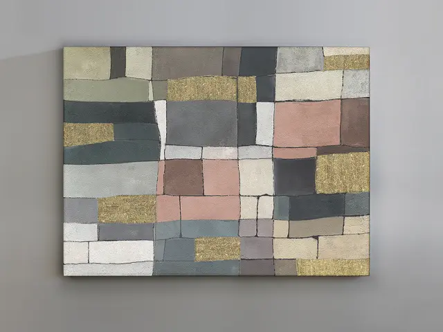 Zonas 788625 – Ζωγραφικός Πίνακας Acrylic 120x160cm με Χρυσές Λεπτομέρειες Άσπρο Γκρί Μαύρο Μπεζ Χρυσό 2