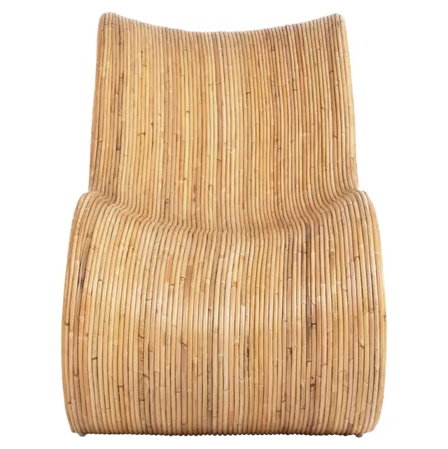Πολυθρόνα Curvy Lounge από Rattan σε φυσική απόχρωση 63x128x97 εκ. 3