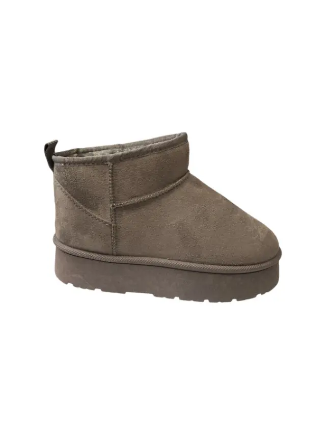 Envie Shoes Suede Γυναικεία Μποτάκια Αστραγάλου με Γούνα Γκρι S41-20479-23
