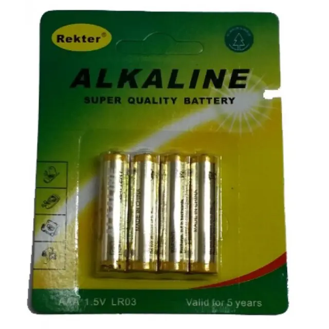 Αλκαλικές μπαταρίες AAA, Rekter (1.5V) - LR03