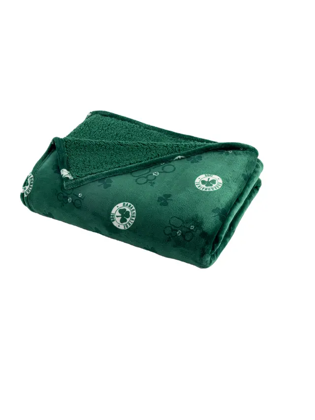 Κουβέρτα 160x220 Μονή Flannel-Sherpa 400gsm Palamaiki Panathinaikos BL Green Flannel-Sherpa 2