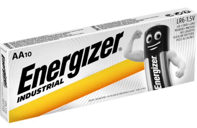 Energizer Industrial LR6 AA Alkaline Battery - 10 Pieces (ENE3407)