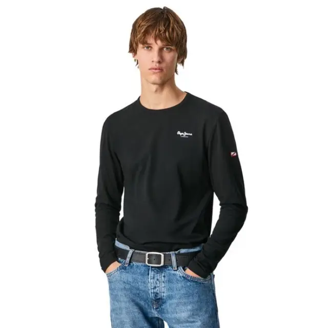 PEPE JEANS ORIGINAL-ΜΑΚΡΥΜΑΝΙΚΗ ΜΠΛΟΥΖΑ BLACK