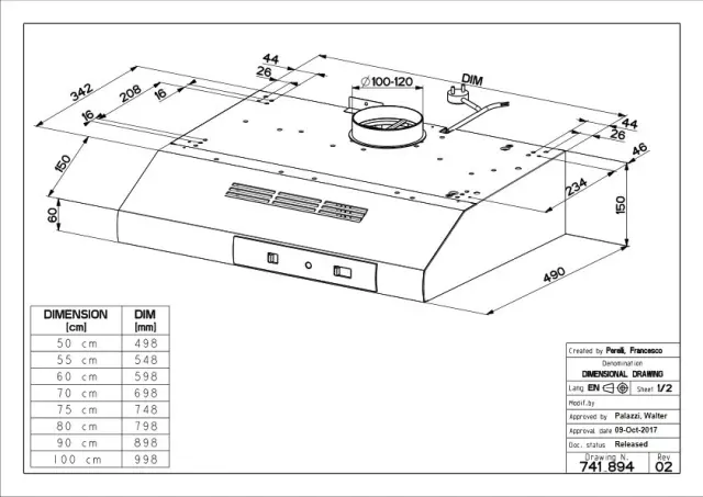Faber 2740 Base A70 Ελεύθερος Απορροφητήρας 70cm Λευκός 300.0557.547 3