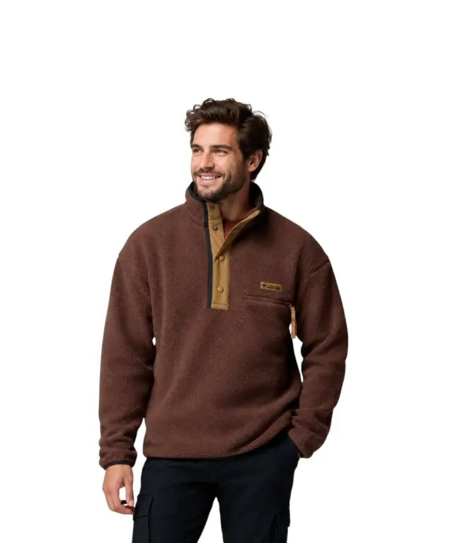 Columbia - Ανδρική Πουλόβερ Fleece Helvetia 2090891-258 Καφέ Σκούρο - S
