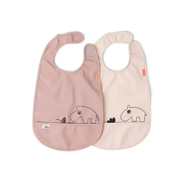 Σετ Σαλιάρα Με Βέλκρο 2 Τεμαχίων Done By Deer Deer Friends Powder BR75337
