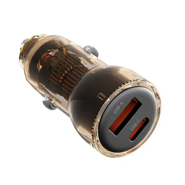 Universal φορτιστής αυτοκινήτου με 2 εξόδους, 1x USB-A & 1x USB-C, 60W