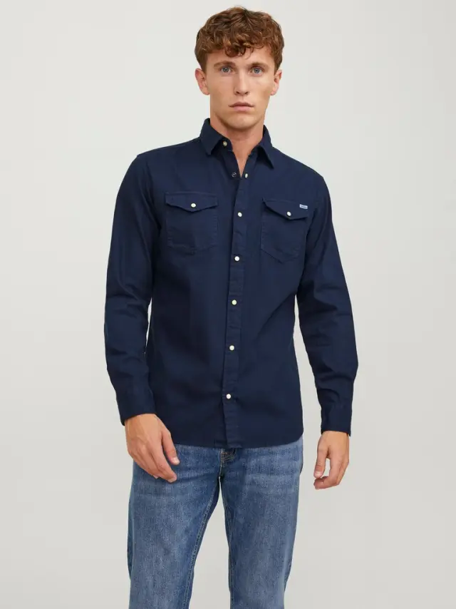 JJESHERIDAN SHIRT L/S NOOS Dark Navy