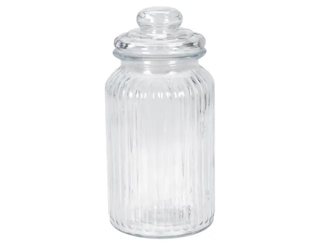 Γυάλινο βάζο Excellent Houseware με καπάκι, Χωρητικότητας 1L, 10x22cm CD1002960