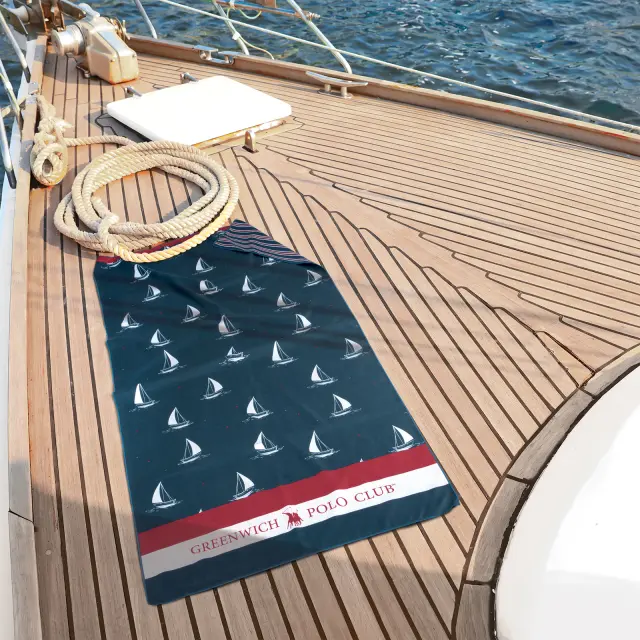 Πετσέτα Θαλάσσης 80x170 280gsm Greenwich Polo Club 4026 Blue-Red 100% Microfiber 3
