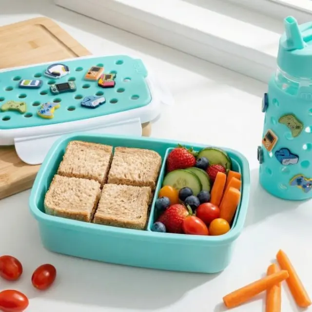 Melii Bento Φαγητοδοχείο Με Charms 0.88Lt Μπλε MEL27600 3