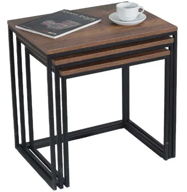 Σετ τραπεζάκια Ζιγκόν SHP-933-OO Καρυδί 55x47x40cm 2