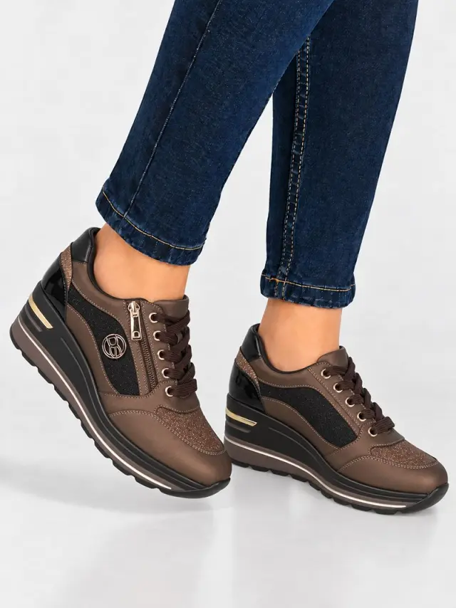 Donna Serena Sneakers Γυναικείο δέρμα/ύφασμα Μπρονζέ DSE/6124 BRONZO - 36 2