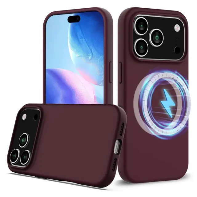 Θήκη Σιλικόνης με MagSafe για iPhone 17 Pro/18 Pro-Wine Red OEM