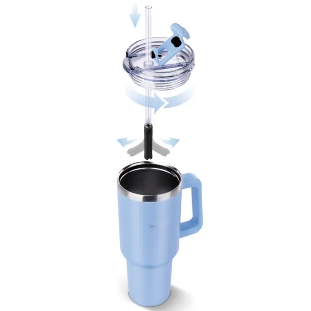 Ποτήρι Θερμός από Ανοξείδωτο & Πλαστικό 900ml HUGE Lamart LT4090 Μπλε 3