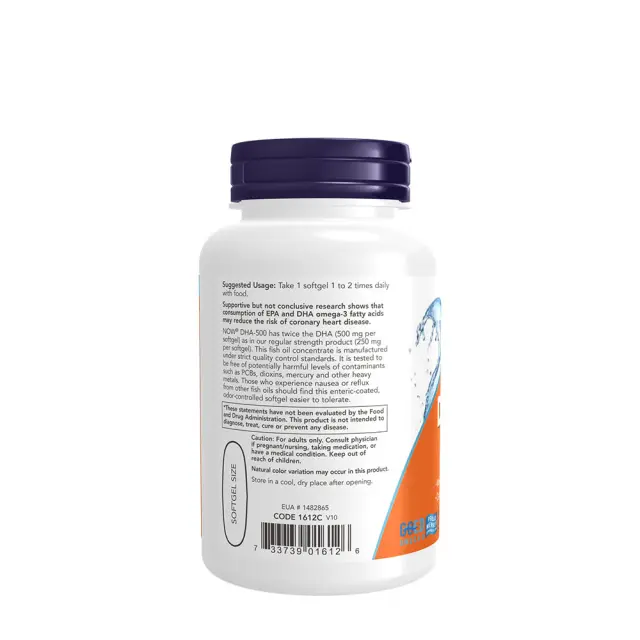 Now Foods DHA-500, Double Strength Softgels 90 Softgels 3