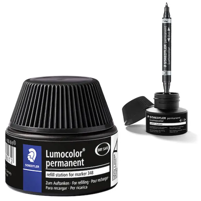 Staedtler Μελάνι Επαναγεμίσματος για Μαρκαδόρους Lumocolor Duo 348 - Μαύρο - 20ml