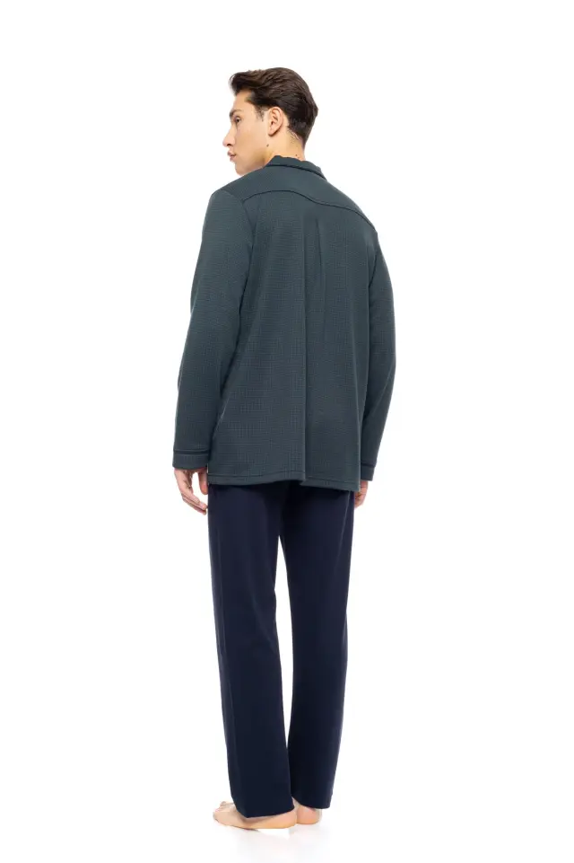 W-M760 - Type - PYJAMA BUTTONED JACQUARD FOREST GREEN 3