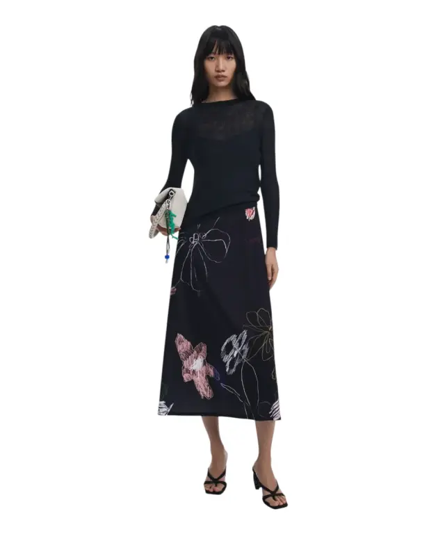 Desigual - Γυναικείο Φόρεμα 2 σε 1 Kala Slim Fit 25WWVK25-2000 Μαύρο - XS