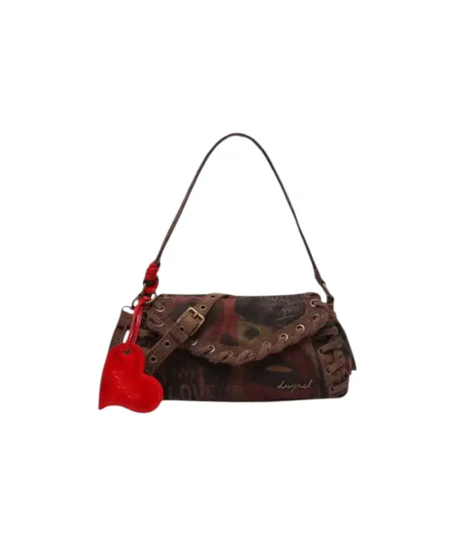 Desigual - Γυναικεία Τσάντα Ώμου Zarauz Scratched 26WAXD14-9019 Καφέ