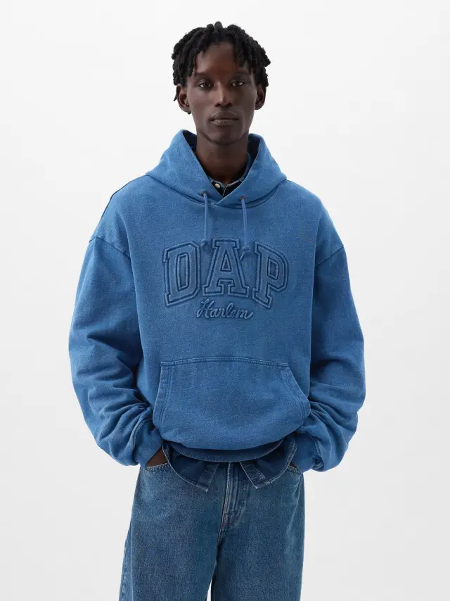 Μπλε DAP × GAP Denim Logo Φούτερ light indigo