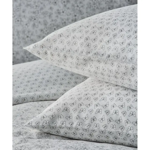Σετ Μαξιλαροθήκες 2 Τεμαχίων Kentia Evanthia 22A Grey- White 50x70 2
