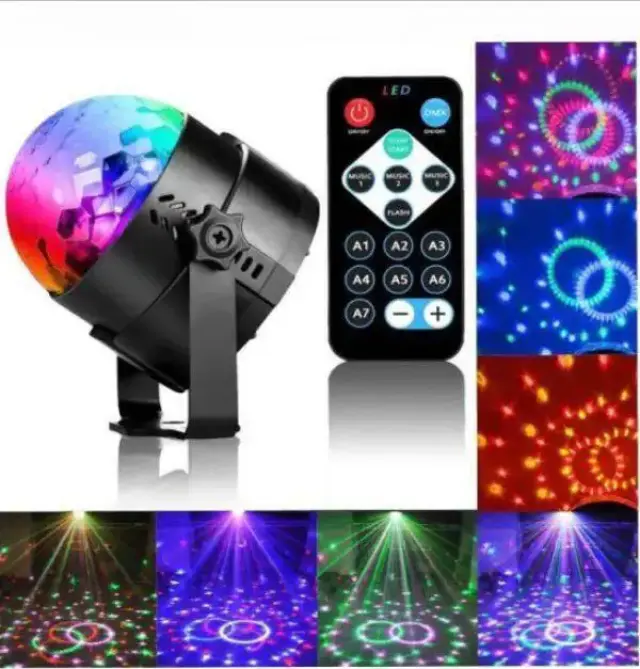 YB-689 Διακοσμητικό Φωτιστικό με Φωτισμό RGB Party Light LED σε Μαύρο Χρώμα 3