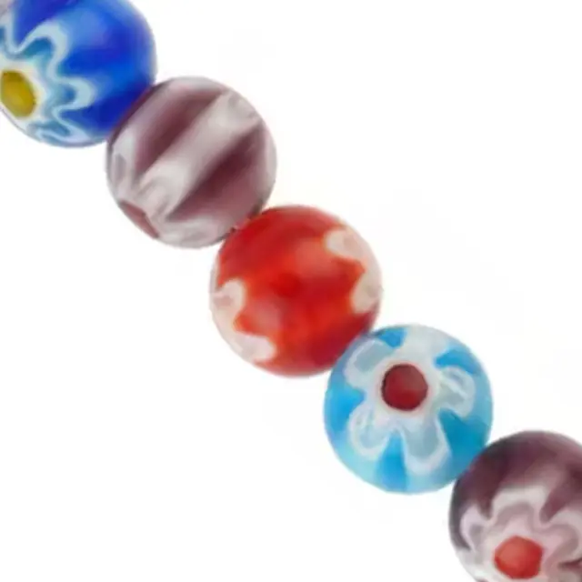 Χάντρα Millefiori Flower Mix Color Ø8mm ~48τεμ