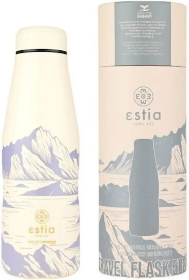 Estia Travel Flask Save the Aegean Μπουκάλι Θερμός Ανοξείδωτο BPA Free 500ml Alpine essence